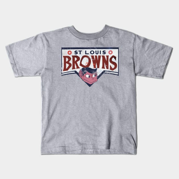 Defunct St Louis Browns Baseball Team Kids T-Shirt by Nostalgia Avenue